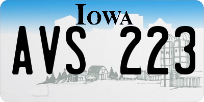 IA license plate AVS223