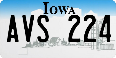IA license plate AVS224