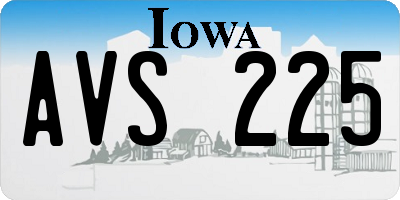 IA license plate AVS225