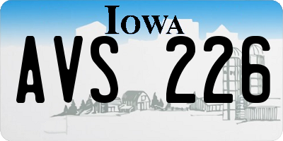 IA license plate AVS226