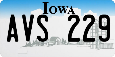 IA license plate AVS229