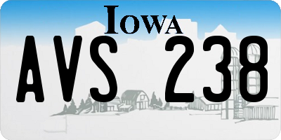 IA license plate AVS238