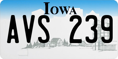 IA license plate AVS239