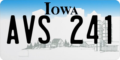 IA license plate AVS241