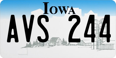 IA license plate AVS244