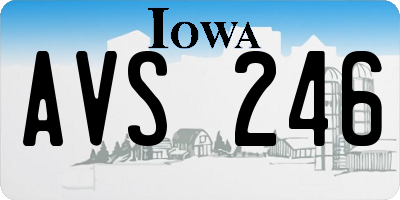 IA license plate AVS246