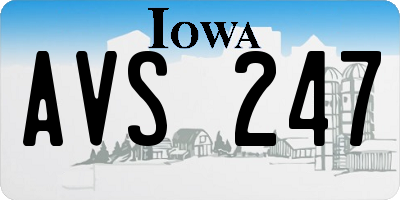 IA license plate AVS247