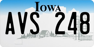 IA license plate AVS248