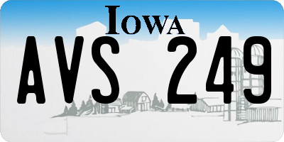 IA license plate AVS249