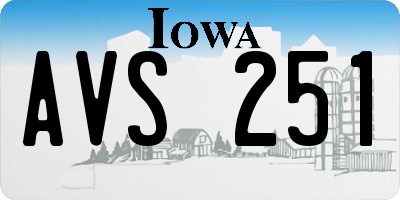 IA license plate AVS251