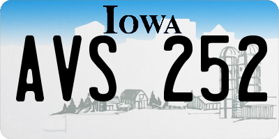 IA license plate AVS252