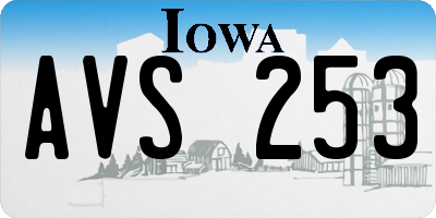 IA license plate AVS253