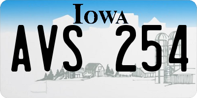 IA license plate AVS254