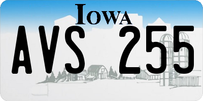 IA license plate AVS255