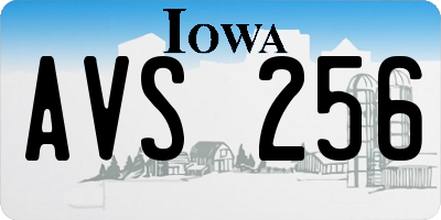 IA license plate AVS256