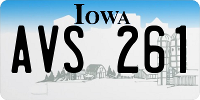IA license plate AVS261