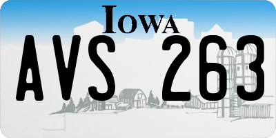 IA license plate AVS263