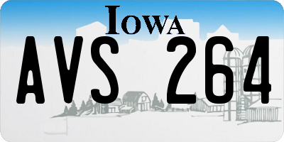 IA license plate AVS264