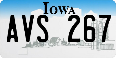IA license plate AVS267
