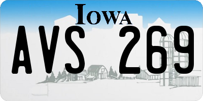 IA license plate AVS269