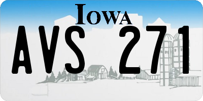 IA license plate AVS271