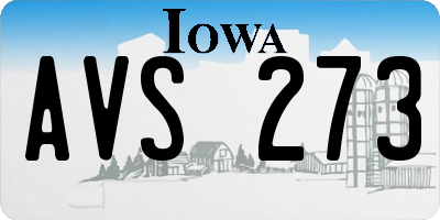 IA license plate AVS273