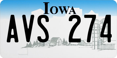 IA license plate AVS274