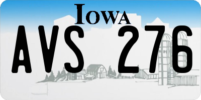 IA license plate AVS276