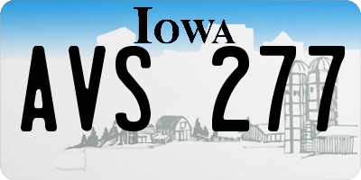 IA license plate AVS277
