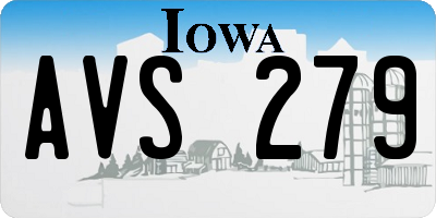 IA license plate AVS279
