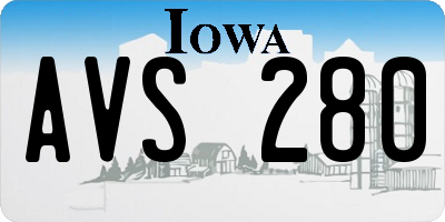 IA license plate AVS280