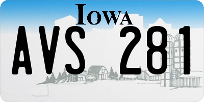 IA license plate AVS281
