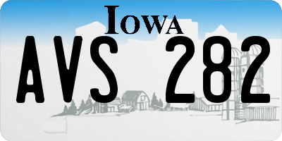 IA license plate AVS282