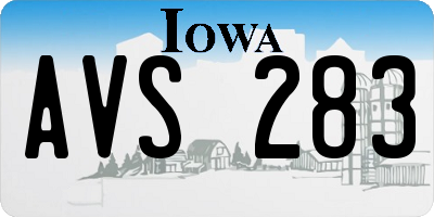 IA license plate AVS283