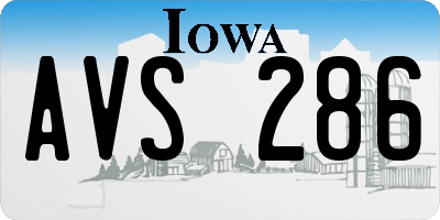 IA license plate AVS286