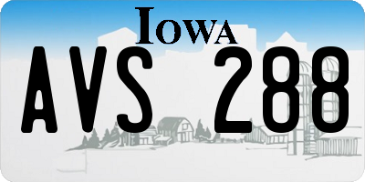 IA license plate AVS288