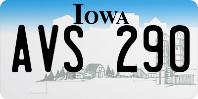IA license plate AVS290