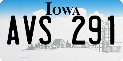 IA license plate AVS291