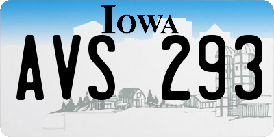 IA license plate AVS293