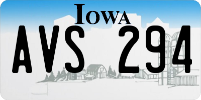 IA license plate AVS294