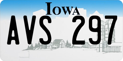 IA license plate AVS297