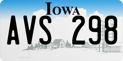 IA license plate AVS298