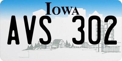 IA license plate AVS302