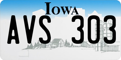 IA license plate AVS303