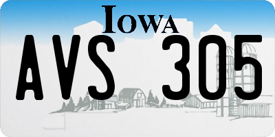 IA license plate AVS305