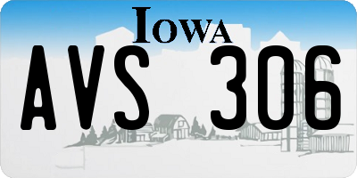 IA license plate AVS306