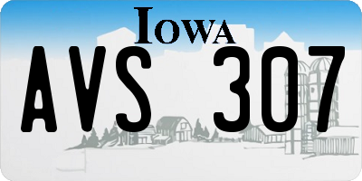 IA license plate AVS307