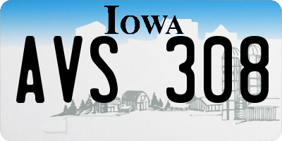 IA license plate AVS308