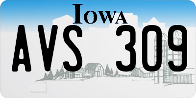 IA license plate AVS309