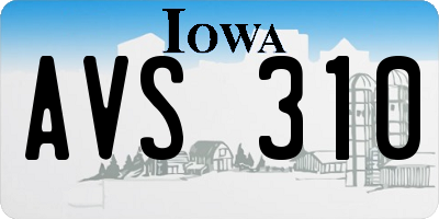 IA license plate AVS310